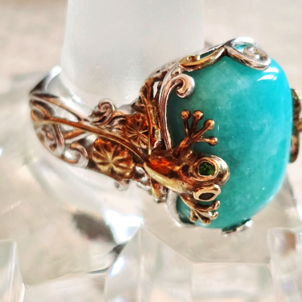 Sterling Silver & 18k GP Ring Marked HN by Michael Valitutti.